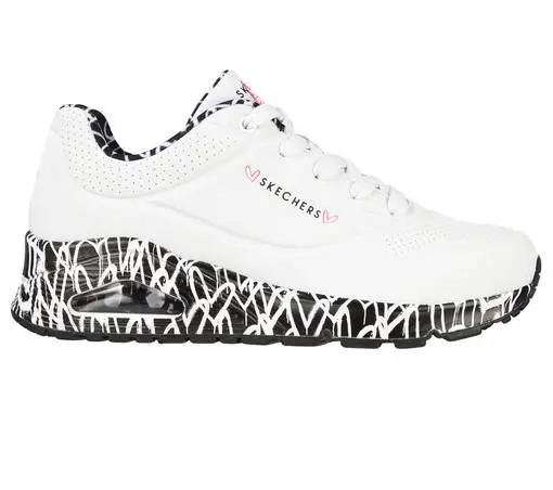 Naisten Tennarit Skechers Black White 5 Naisten Tennarit Skechers Black White - Image 3